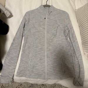 lululemon athletica Heather Light Gray Full-Zip Bomber Jacket